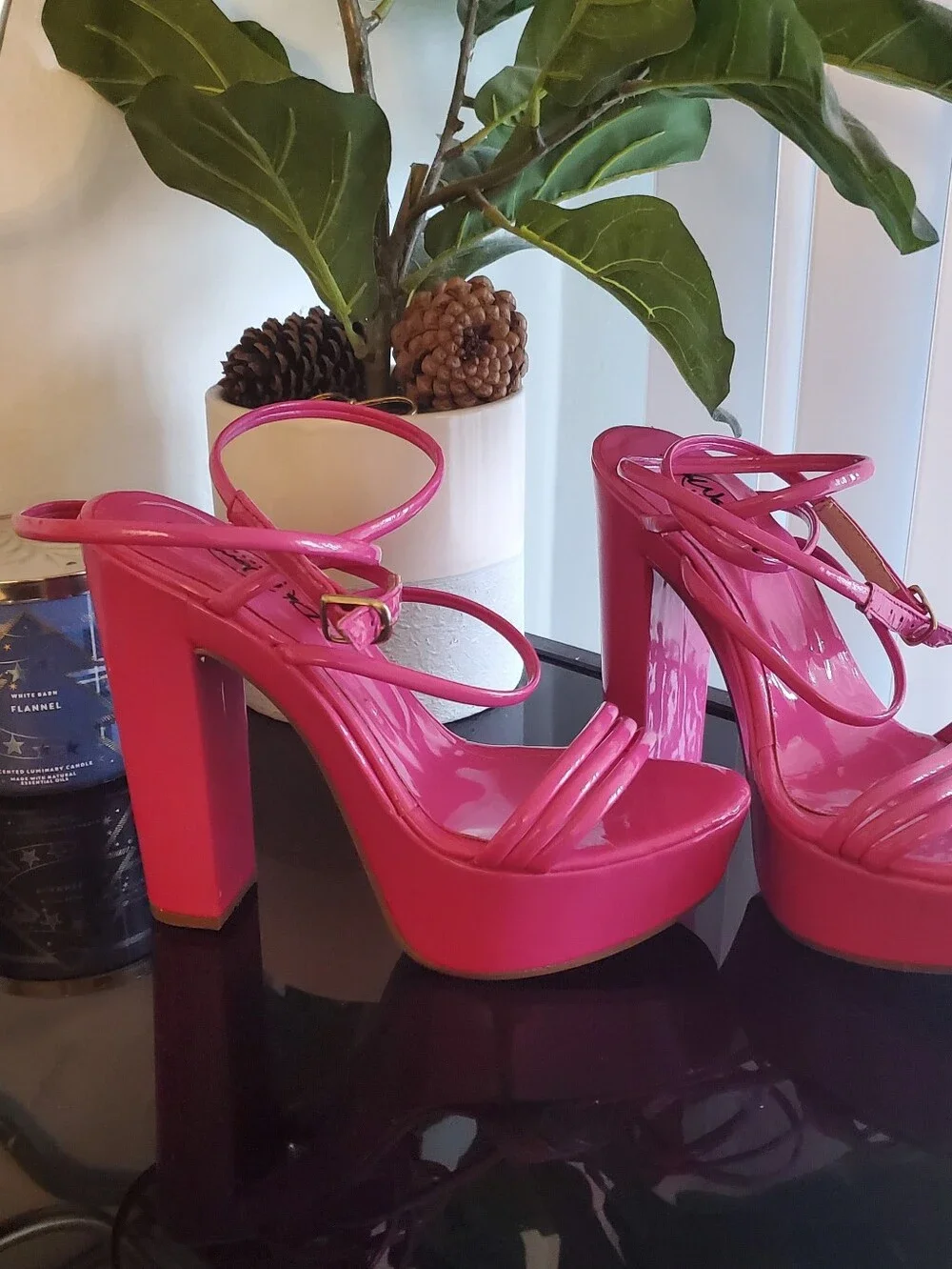 💕 Hot Pink 💕 Platform Strappy High Heels